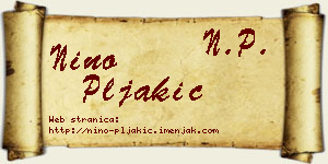 Nino Pljakić vizit kartica